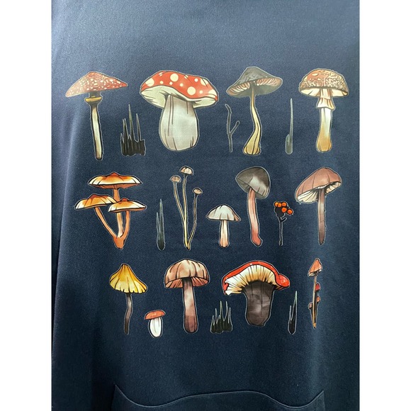 Magic Mushroom LSD Hippy Mens Womens Unisex size XL Blue NWOT Nature Trees - Picture 8 of 11